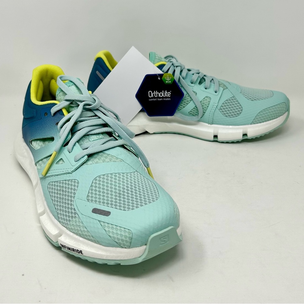 Salomon Women's Mint Green and Teal Athletic Shoes - Picture 3 of 8